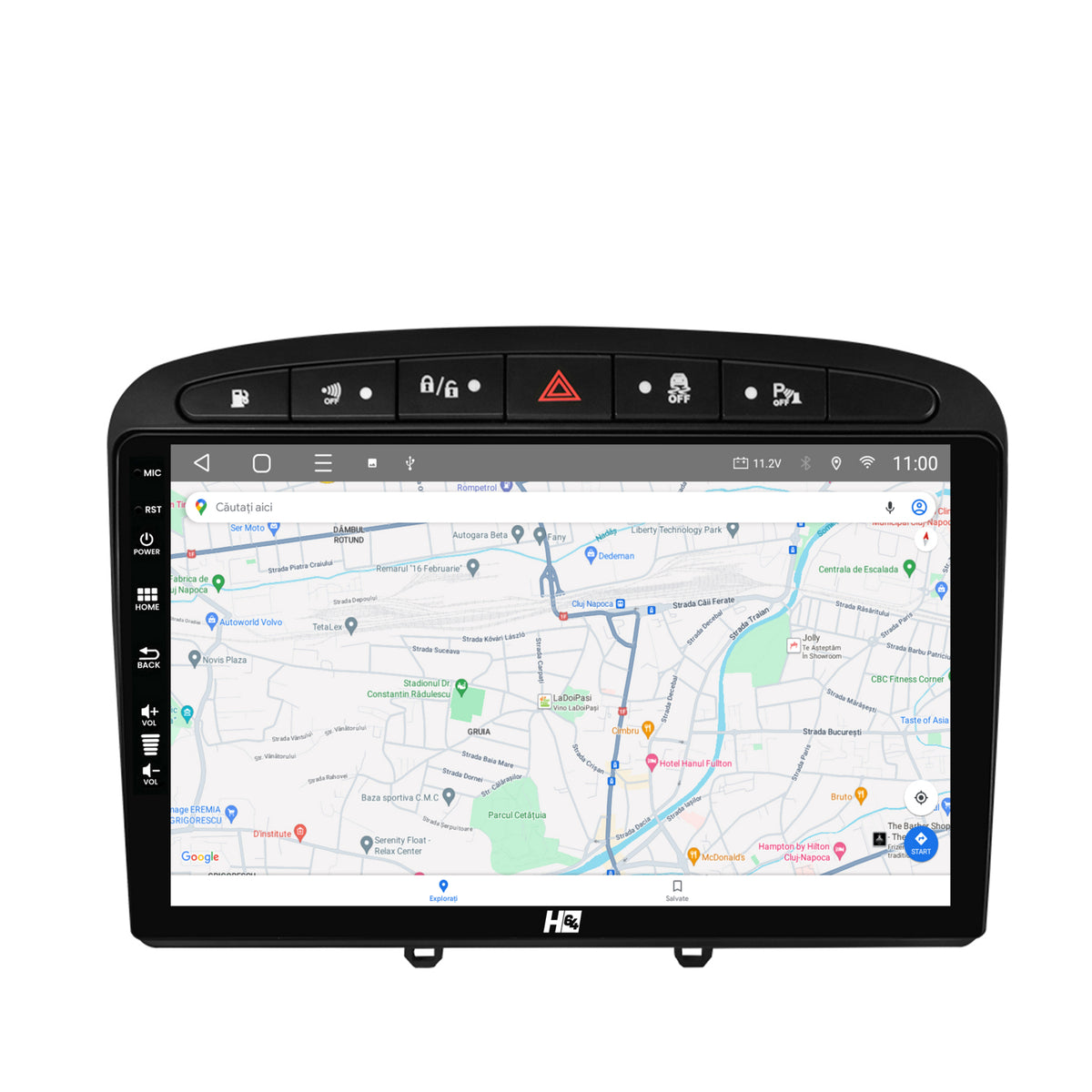 Navigatie HUB64 Peugeot 308/408 (2008-2013), 2GB RAM, Android, GPS, Wi-FI, Carplay, Android Auto, USB, Bluetooth, Radio, Waze, Touchscreen, 9 inch