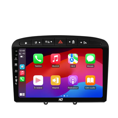 Navigatie HUB64 Peugeot 308/408 (2008-2013), 4GB RAM, Android, Quadcore, DSP, GPS, Wi-FI, Carplay, Android Auto, USB, Bluetooth, Waze, Touchscreen, 9 inch