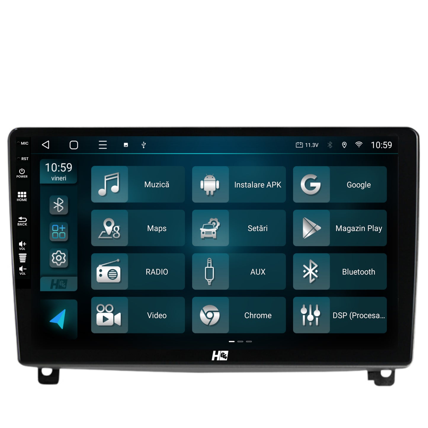 Navigatie HUB64 Peugeot 407 (2004-2011), 2GB RAM, Android, GPS, Wi-FI, Carplay, Android Auto, USB, Bluetooth, Radio, Waze, Touchscreen, 9 inch