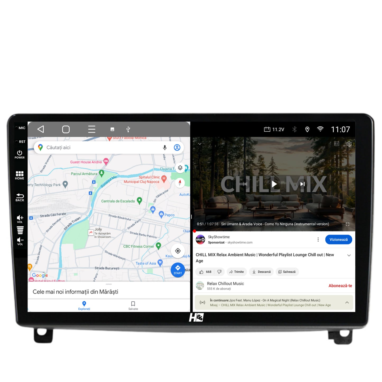Navigatie HUB64 Peugeot 407 (2004-2011), 6GB RAM, Android, Octacore, Slot Sim 4G, DSP, GPS, Wi-FI, Carplay, Android Auto, USB, Bluetooth, Waze, Touchscreen, 9 Inch