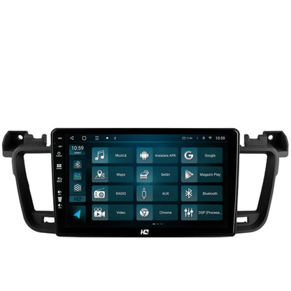 Navigatie HUB64 Peugeot 508 (2010-2018), 6GB RAM, Android, Octacore, Slot Sim 4G, DSP, GPS, Wi-FI, Carplay, Android Auto, USB, Bluetooth, Waze, Touchscreen, 9 Inch