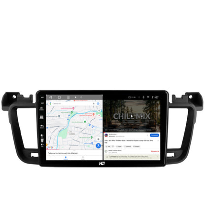 Navigatie HUB64 Peugeot 508 (2010-2018), 6GB RAM, Android, Octacore, Slot Sim 4G, DSP, GPS, Wi-FI, Carplay, Android Auto, USB, Bluetooth, Waze, Touchscreen, 9 Inch