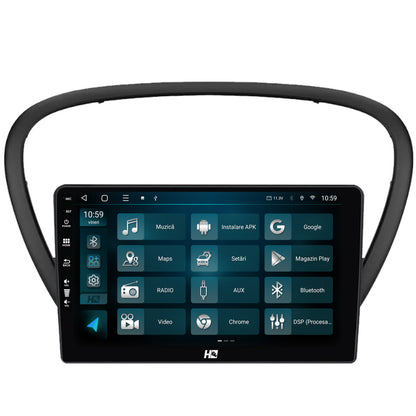 Navigatie HUB64 Peugeot 607 (2004-2011), 2GB RAM, Android, GPS, Wi-FI, Carplay, Android Auto, USB, Bluetooth, Radio, Waze, Touchscreen, 9 inch