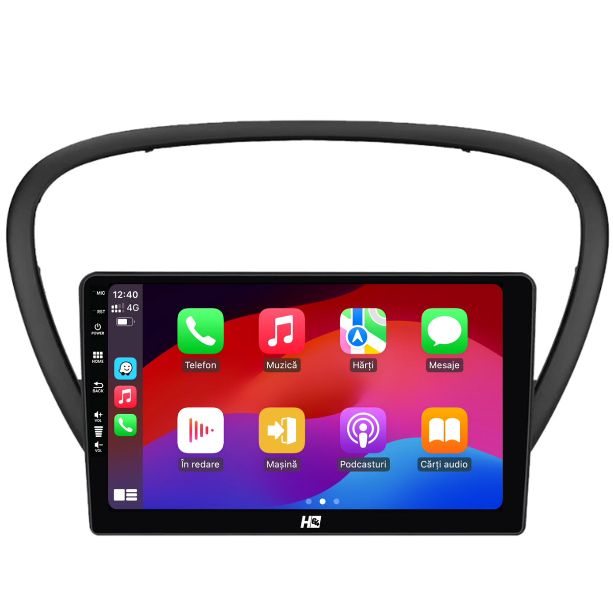 Navigatie HUB64 Peugeot 607 (2004-2011), 4GB RAM, Android, Quadcore, DSP, GPS, Wi-FI, Carplay, Android Auto, USB, Bluetooth, Waze, Touchscreen, 9 inch