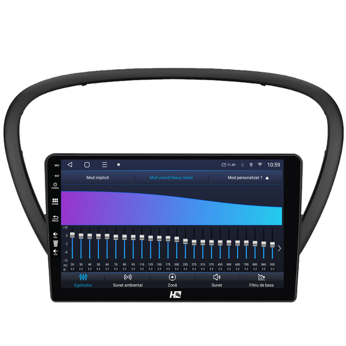 Navigatie HUB64 Peugeot 607 (2004-2011), 6GB RAM, Android, Octacore, Slot Sim 4G, DSP, GPS, Wi-FI, Carplay, Android Auto, USB, Bluetooth, Waze, Touchscreen, 9 Inch