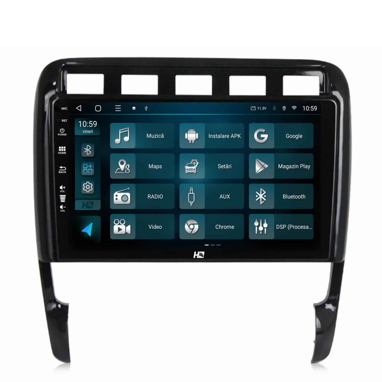 Navigatie HUB64 Porsche Cayenne (2002-2010), 4GB RAM, Android, Quadcore, DSP, GPS, Wi-FI, Carplay, Android Auto, USB, Bluetooth, Waze, Touchscreen, 9 inch
