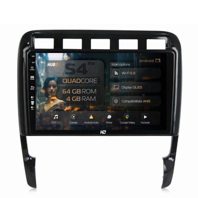 Navigatie HUB64 Porsche Cayenne (2002-2010), 4GB RAM, Android, Quadcore, DSP, GPS, Wi-FI, Carplay, Android Auto, USB, Bluetooth, Waze, Touchscreen, 9 inch