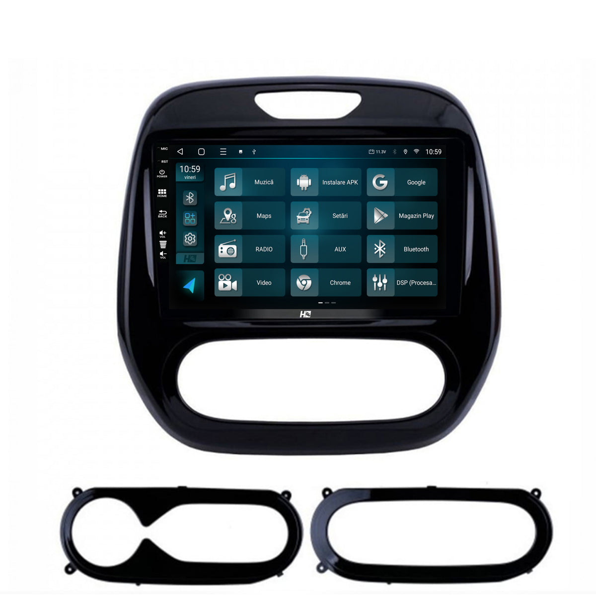 Navigatie HUB64 Renault Captur (2013-2019), 4GB RAM, Android, Quadcore, DSP, GPS, Wi-FI, Carplay, Android Auto, USB, Bluetooth, Waze, Touchscreen, 9 inch