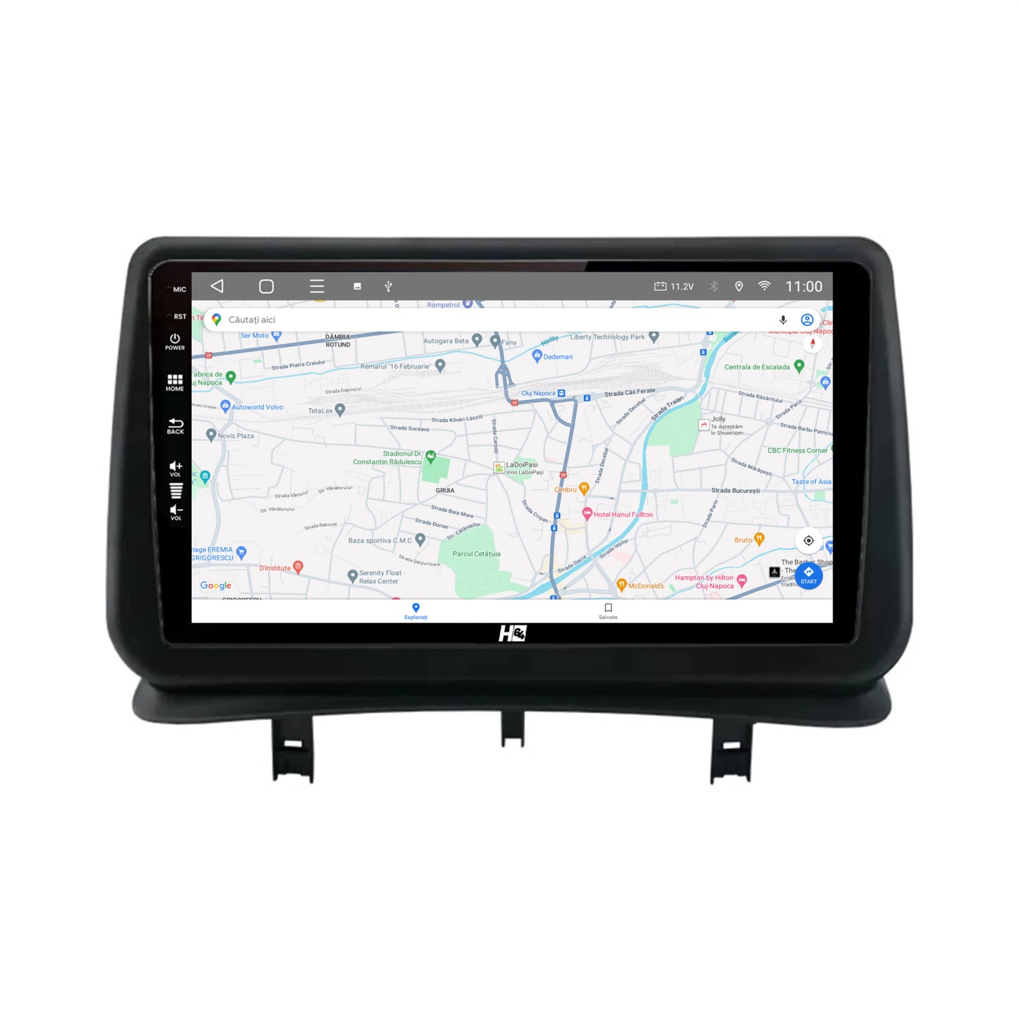 Navigatie HUB64 Renault Clio 3 (2005-2013), 4GB RAM, Android, Quadcore, DSP, GPS, Wi-FI, Carplay, Android Auto, USB, Bluetooth, Waze, Touchscreen, 9 inch