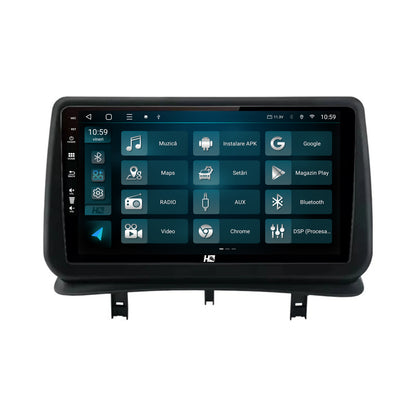 Navigatie HUB64 Renault Clio 3 (2005-2013), 6GB RAM, Android, Octacore, Slot Sim 4G, DSP, GPS, Wi-FI, Carplay, Android Auto, USB, Bluetooth, Waze, Touchscreen, 9 Inch
