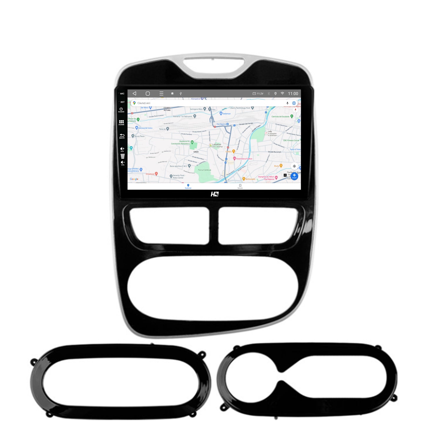 Navigatie HUB64 Renault Clio IV (2012-2016), 4GB RAM, Android, Quadcore, DSP, GPS, Wi-FI, Carplay, Android Auto, USB, Bluetooth, Waze, Touchscreen, 9 Inch