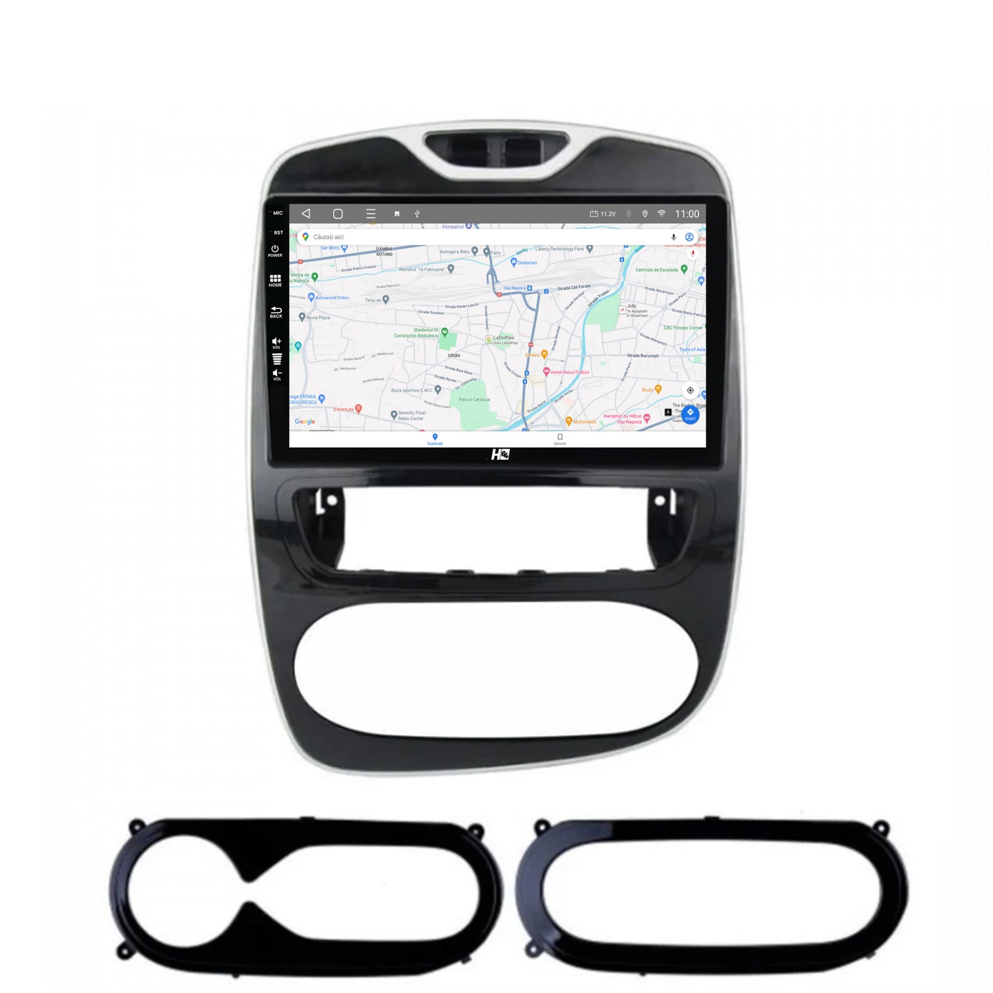 Navigatie HUB64 Renault Clio IV (2016-2019), 4GB RAM, Android, Quadcore, DSP, GPS, Wi-FI, Carplay, Android Auto, USB, Bluetooth, Waze, Touchscreen, 9 Inch