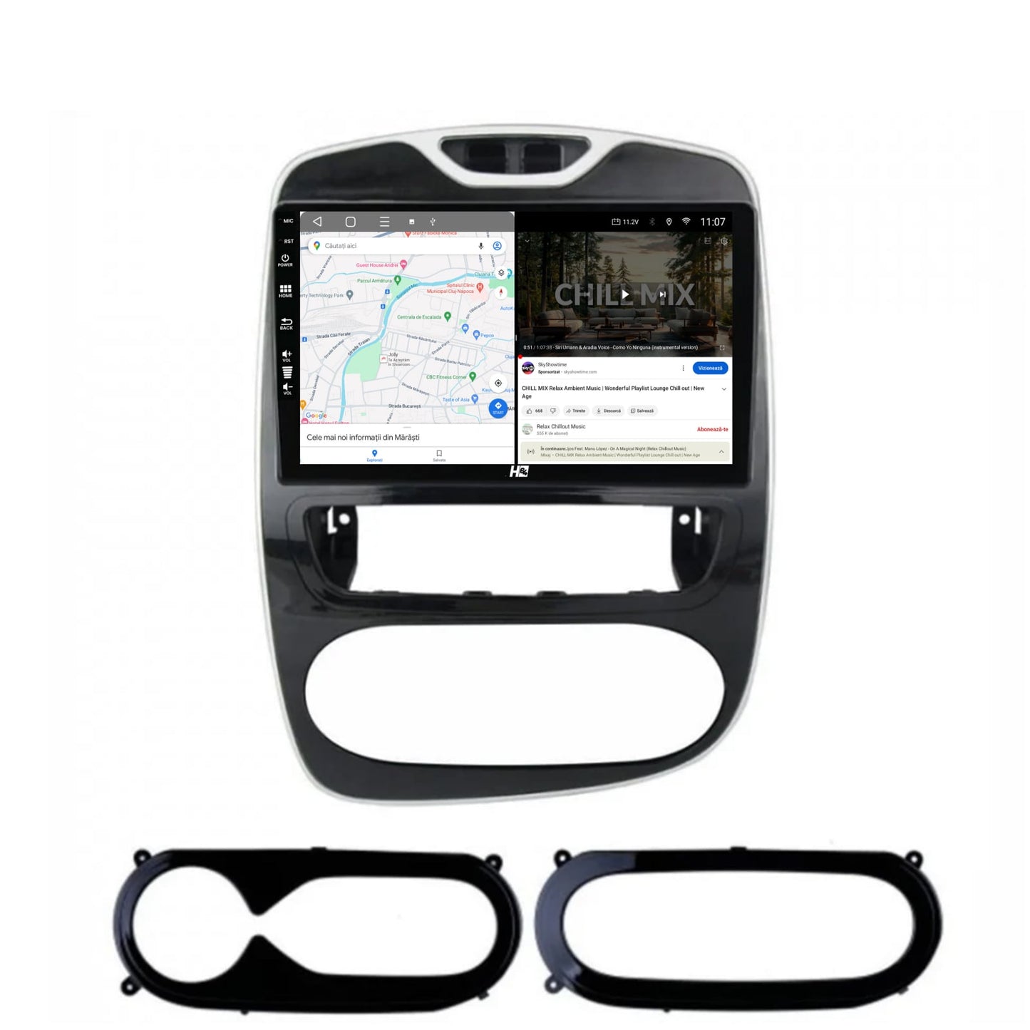 Navigatie HUB64 Renault Clio IV (2016-2019), 4GB RAM, Android, Quadcore, DSP, GPS, Wi-FI, Carplay, Android Auto, USB, Bluetooth, Waze, Touchscreen, 9 Inch