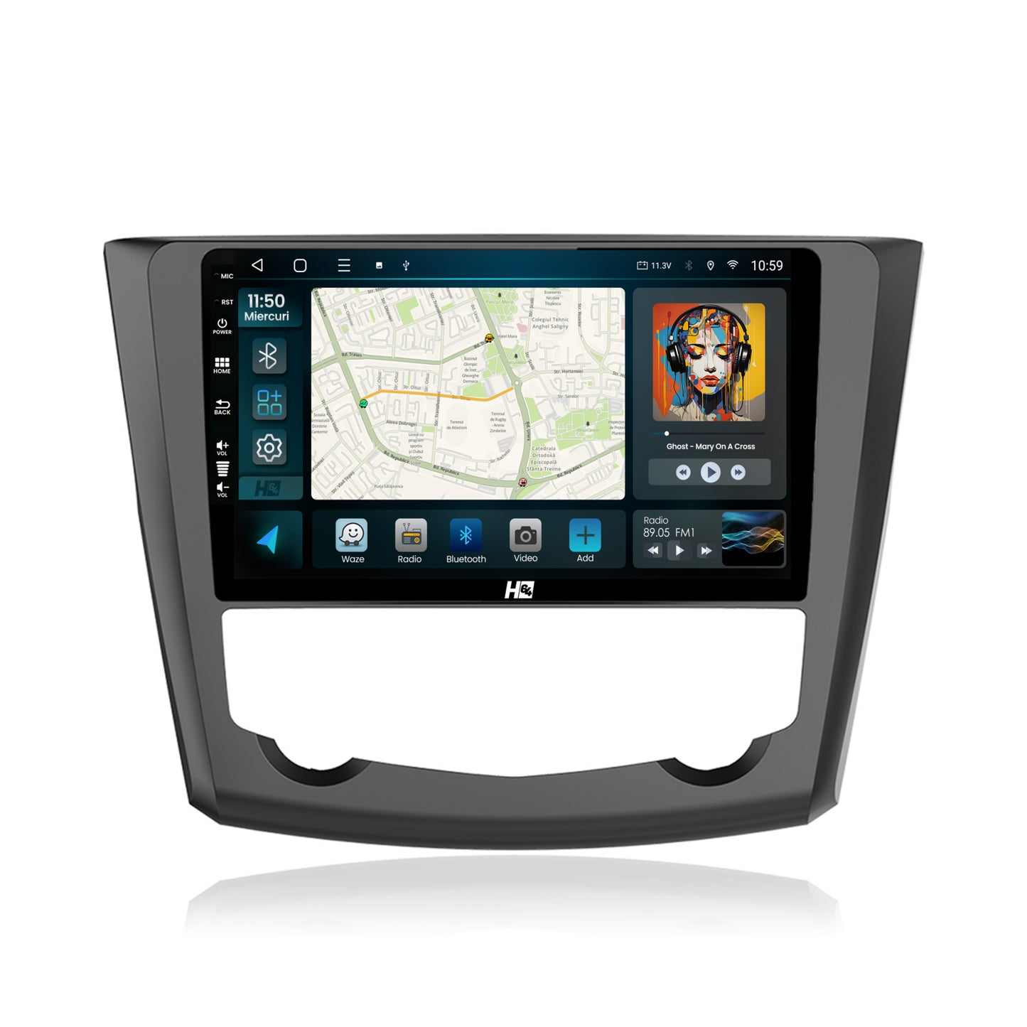 Navigatie HUB64 Renault Kadjar, 4GB RAM, Android, Quadcore, DSP, GPS, Wi-FI, Carplay, Android Auto, USB, Bluetooth, Waze, Touchscreen, 9 inch