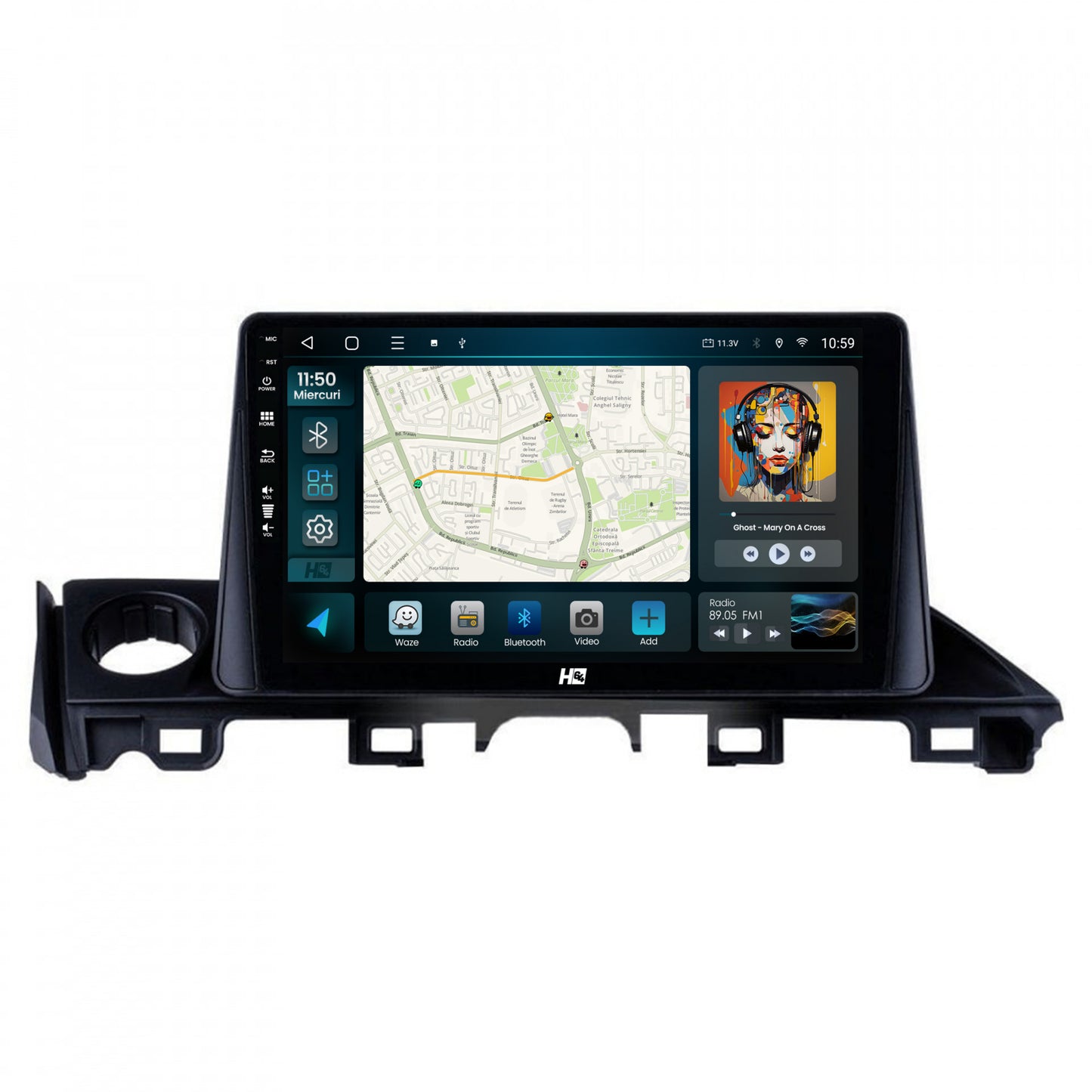 Navigatie HUB64 Mazda 6 lll (2015-2018), 4GB RAM, Android, Octacore, Slot Sim 4G, DSP, GPS, Wi-FI, Carplay, Android Auto, USB, Bluetooth, Waze, Touchscreen, 9 inch