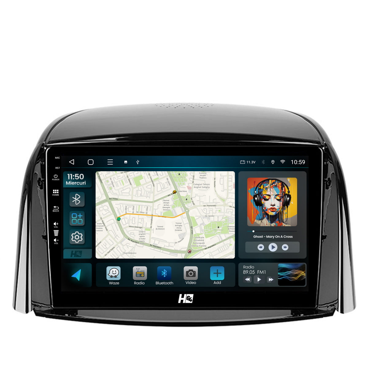 Navigatie HUB64 Renault Koleos (2009-2016), 2GB RAM, Android, GPS, Wi-FI, Carplay, Android Auto, USB, Bluetooth, Radio, Waze, Touchscreen, 9 inch