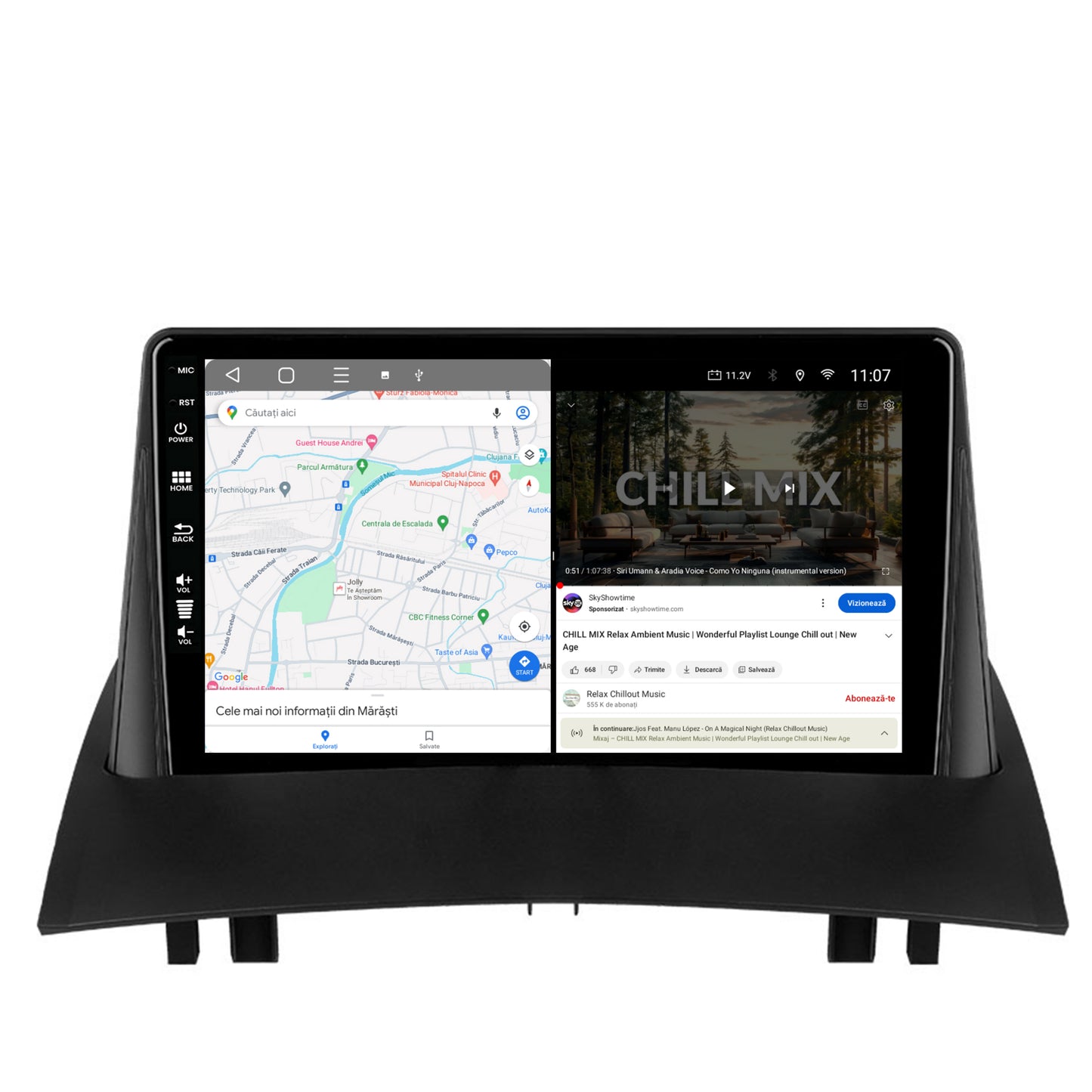 Navigatie HUB64 Renault Megane 2 (2002-2009), 6GB RAM, Android, Octacore, Slot Sim 4G, DSP, GPS, Wi-FI, Carplay, Android Auto, USB, Bluetooth, Waze, Touchscreen, 9 Inch