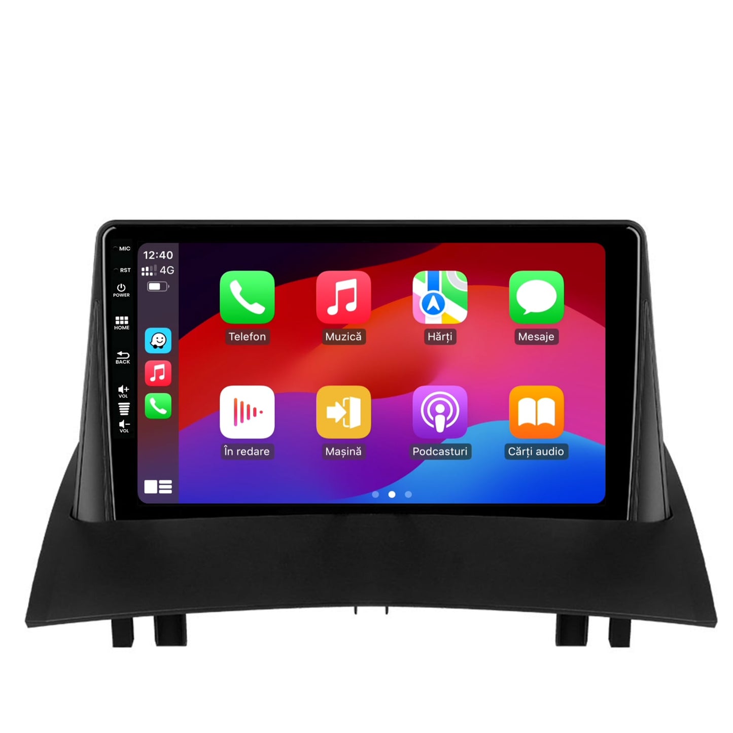 Navigatie HUB64 Renault Megane 2 (2002-2009), 8GB RAM, Android, Octacore, Slot Sim 4G, DSP, GPS, Wi-FI, Carplay, Android Auto, USB, Bluetooth, Waze, Touchscreen, 9 Inch