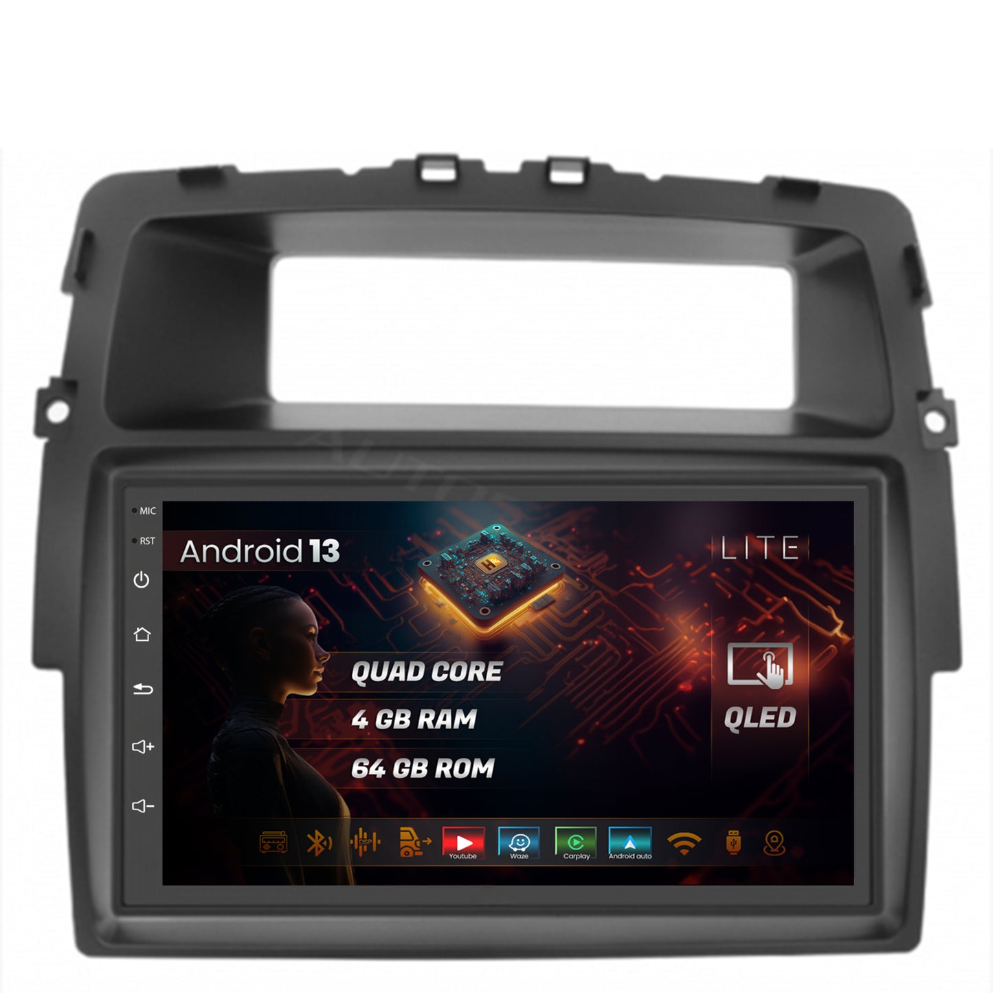 Navigatie HUB64 Renault Traffic, Opel Vivaro, Nissan Primastar (2010+), 4GB RAM, Android, Quadcore, DSP, GPS, Wi-FI, Carplay, Android Auto, USB, Bluetooth, Waze, Touchscreen, 7 inch
