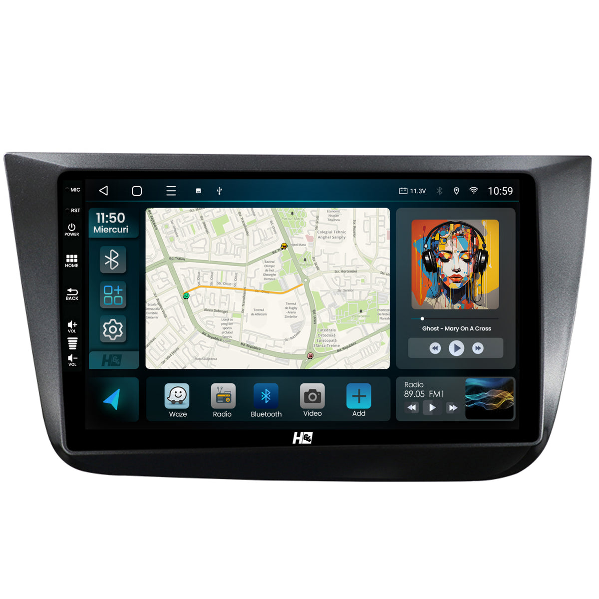Navigatie HUB64 Seat Altea/Toledo (2005-2012), 4GB RAM, Android, Quadcore, DSP, GPS, Wi-FI, Carplay, Android Auto, USB, Bluetooth, Waze, Touchscreen, 9 inch