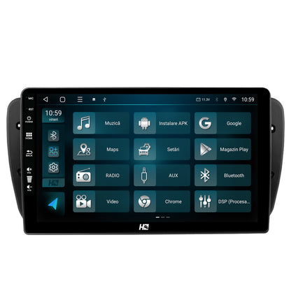 Navigatie HUB64 Seat Ibiza (2008-2013), 6GB RAM, Android, Octacore, Slot Sim 4G, DSP, GPS, Wi-FI, Carplay, Android Auto, USB, Bluetooth, Waze, Touchscreen, 9 Inch