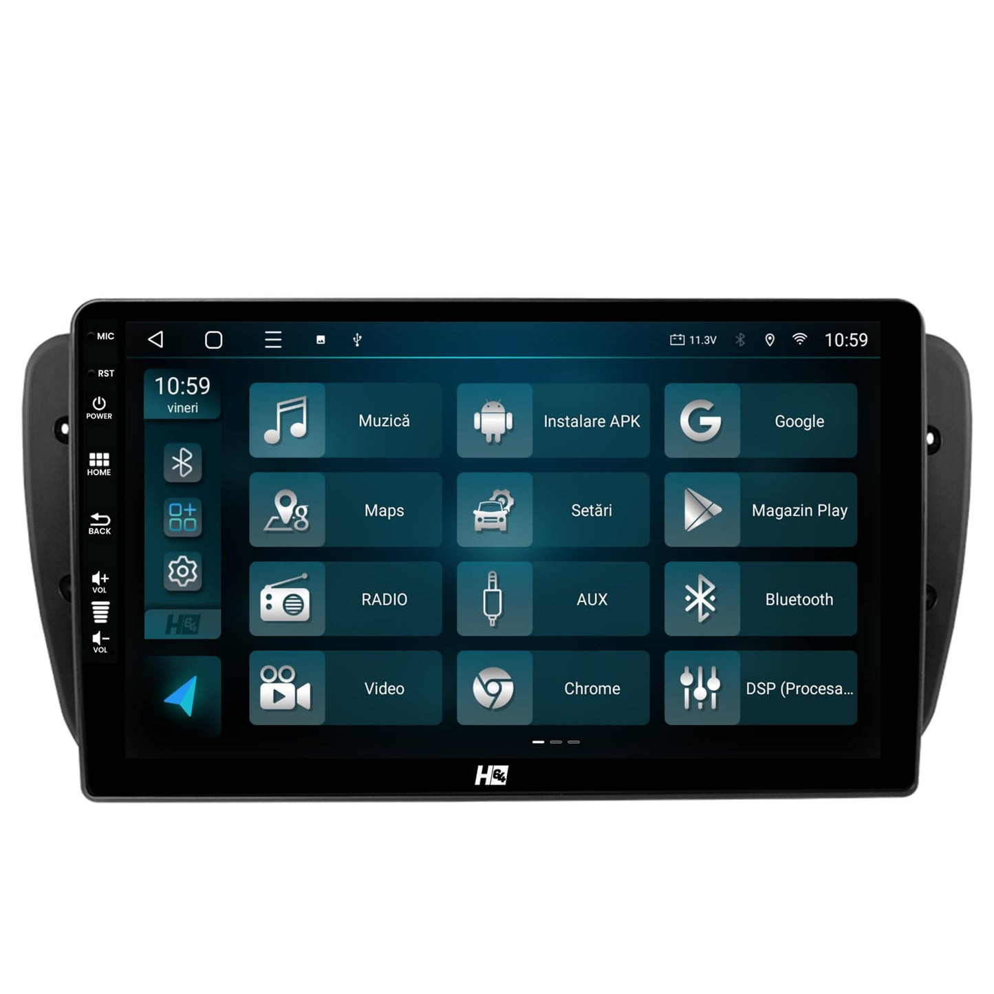 Navigatie HUB64 Seat Ibiza (2009-2013), 4GB RAM, Android, Quadcore, DSP, GPS, Wi-FI, Carplay, Android Auto, USB, Bluetooth, Waze, Touchscreen, 9 inch