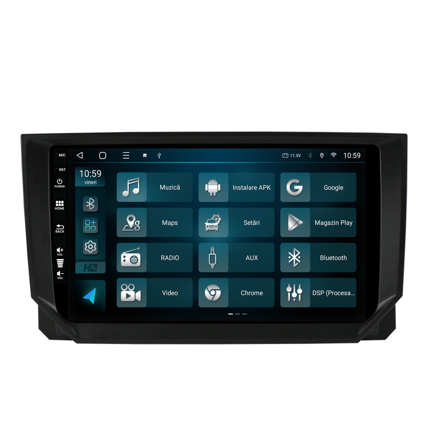 Navigatie HUB64 Seat Ibiza (2017+), 2GB RAM, Android, GPS, Wi-FI, Carplay, Android Auto, USB, Bluetooth, Radio, Waze, Touchscreen, 9 inch