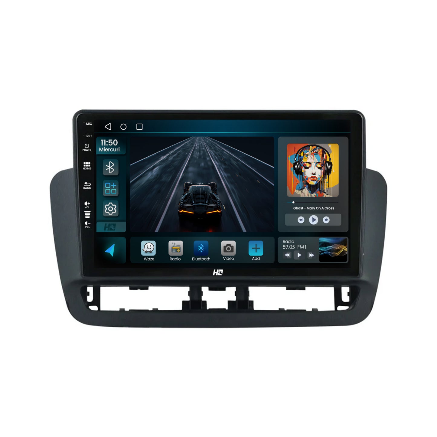 Navigatie HUB64 Seat Ibiza IV (2014-2017), 2GB RAM, Android, GPS, Wi-FI, Carplay, Android Auto, USB, Bluetooth, Radio, Waze, Touchscreen, 9 inch