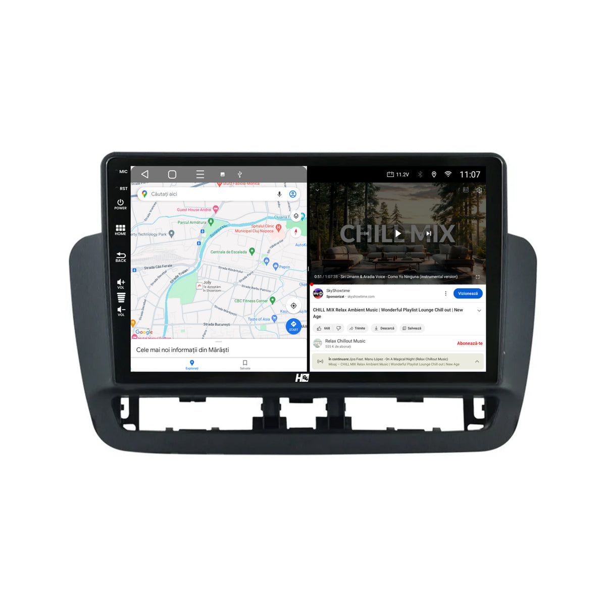 Navigatie HUB64 Seat Ibiza IV (2014-2017), 4GB RAM, Android, Quadcore, DSP, GPS, Wi-FI, Carplay, Android Auto, USB, Bluetooth, Waze, Touchscreen, 9 inch