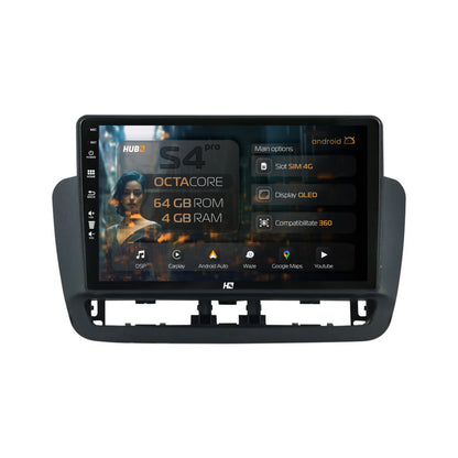 Navigatie HUB64 Seat Ibiza IV (2014-2017), 4GB RAM, Android, Octacore, Slot Sim 4G, DSP, GPS, Wi-FI, Carplay, Android Auto, USB, Bluetooth, Waze, Touchscreen, 9 inch