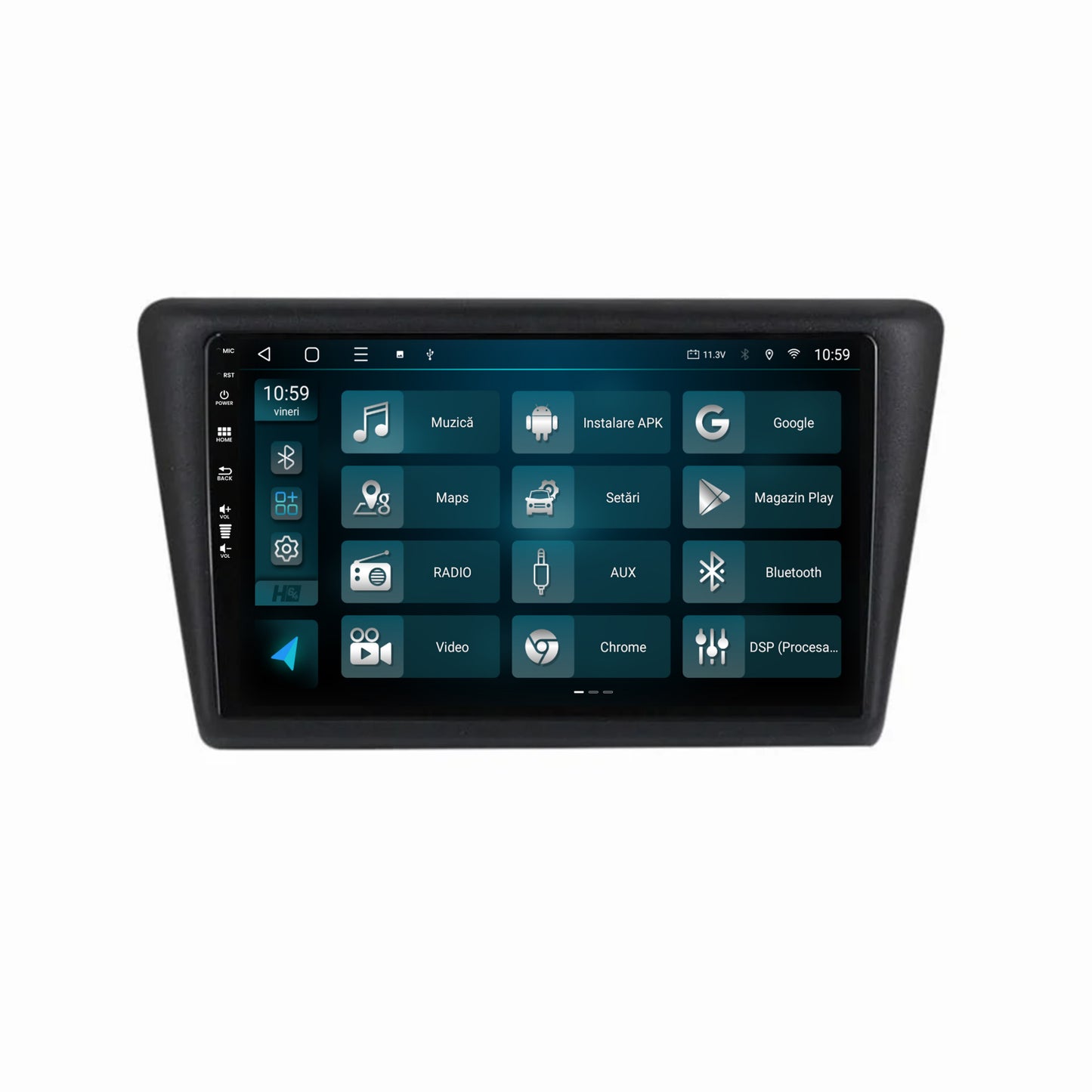 Navigatie HUB64 Seat Toledo / Skoda Rapid (2012-2019), 4GB RAM, Android, Octacore, Slot Sim 4G, DSP, GPS, Wi-FI, Carplay, Android Auto, USB, Bluetooth, Waze, Touchscreen, 9 inch