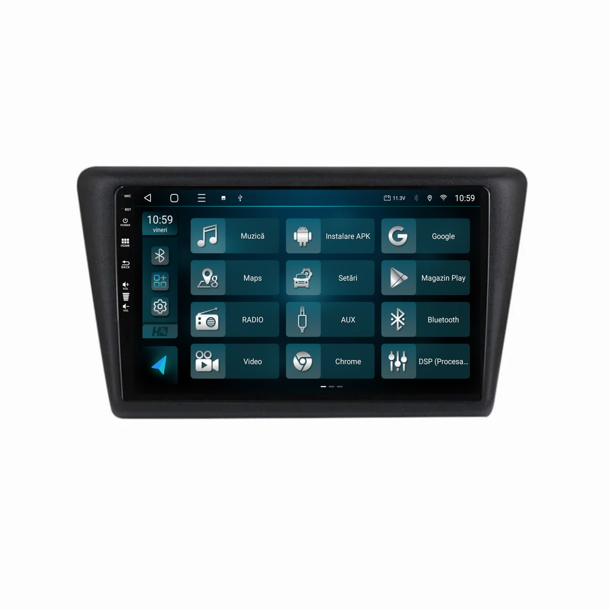 Navigatie HUB64 Seat Toledo / Skoda Rapid (2012-2019), 4GB RAM, Android, Quadcore, DSP, GPS, Wi-FI, Carplay, Android Auto, USB, Bluetooth, Waze, Touchscreen, 9 inch