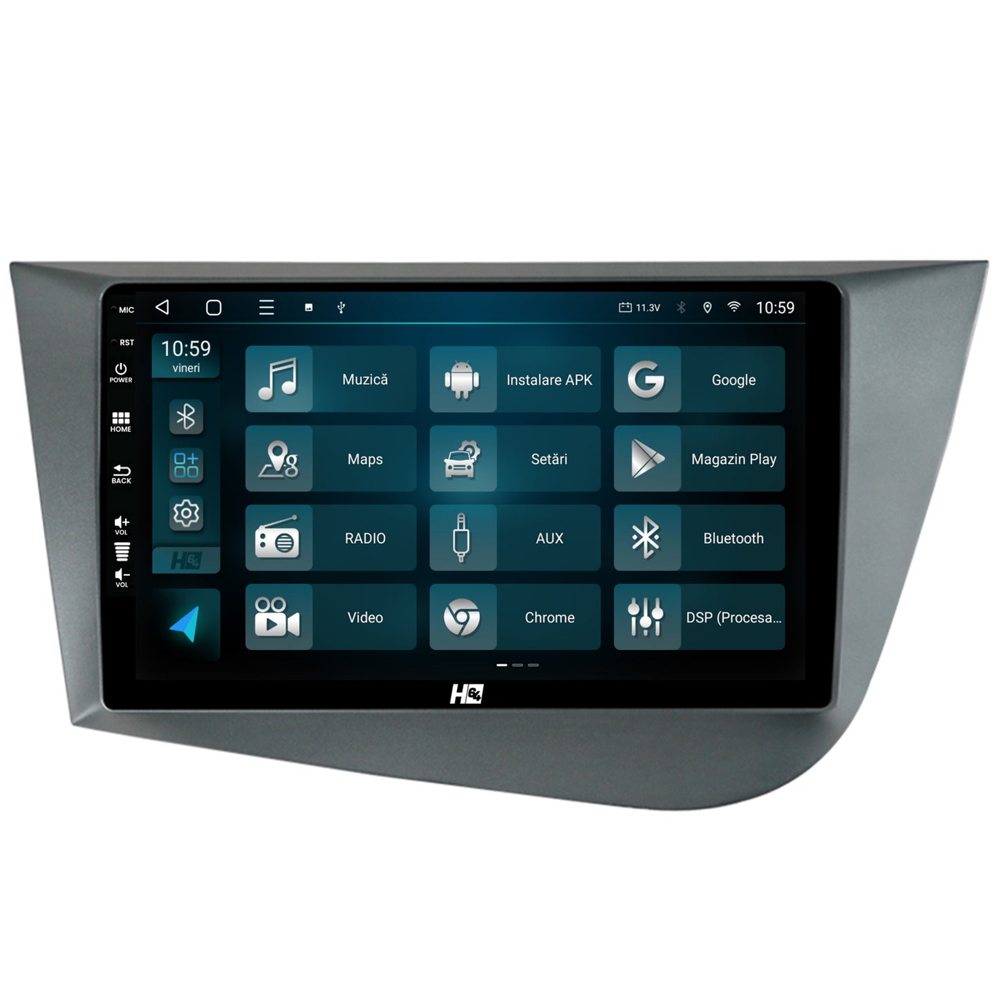 Navigatie HUB64 Seat Leon (2005-2012), 2GB RAM, Android, GPS, Wi-FI, Carplay, Android Auto, USB, Bluetooth, Radio, Waze, Touchscreen, 9 inch