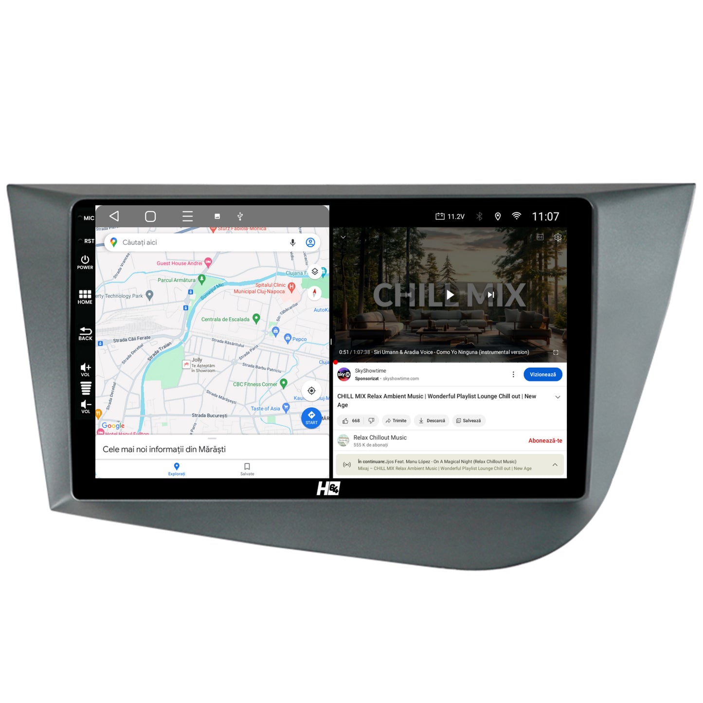Navigatie HUB64 Seat Leon (2005-2012), 4GB RAM, Android, Octacore, Slot Sim 4G, DSP, GPS, Wi-FI, Carplay, Android Auto, USB, Bluetooth, Waze, Touchscreen, 9 inch