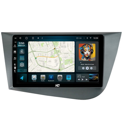 Navigatie HUB64 Seat Leon (2005-2012), 4GB RAM, Android, Quadcore, DSP, GPS, Wi-FI, Carplay, Android Auto, USB, Bluetooth, Waze, Touchscreen, 9 inch