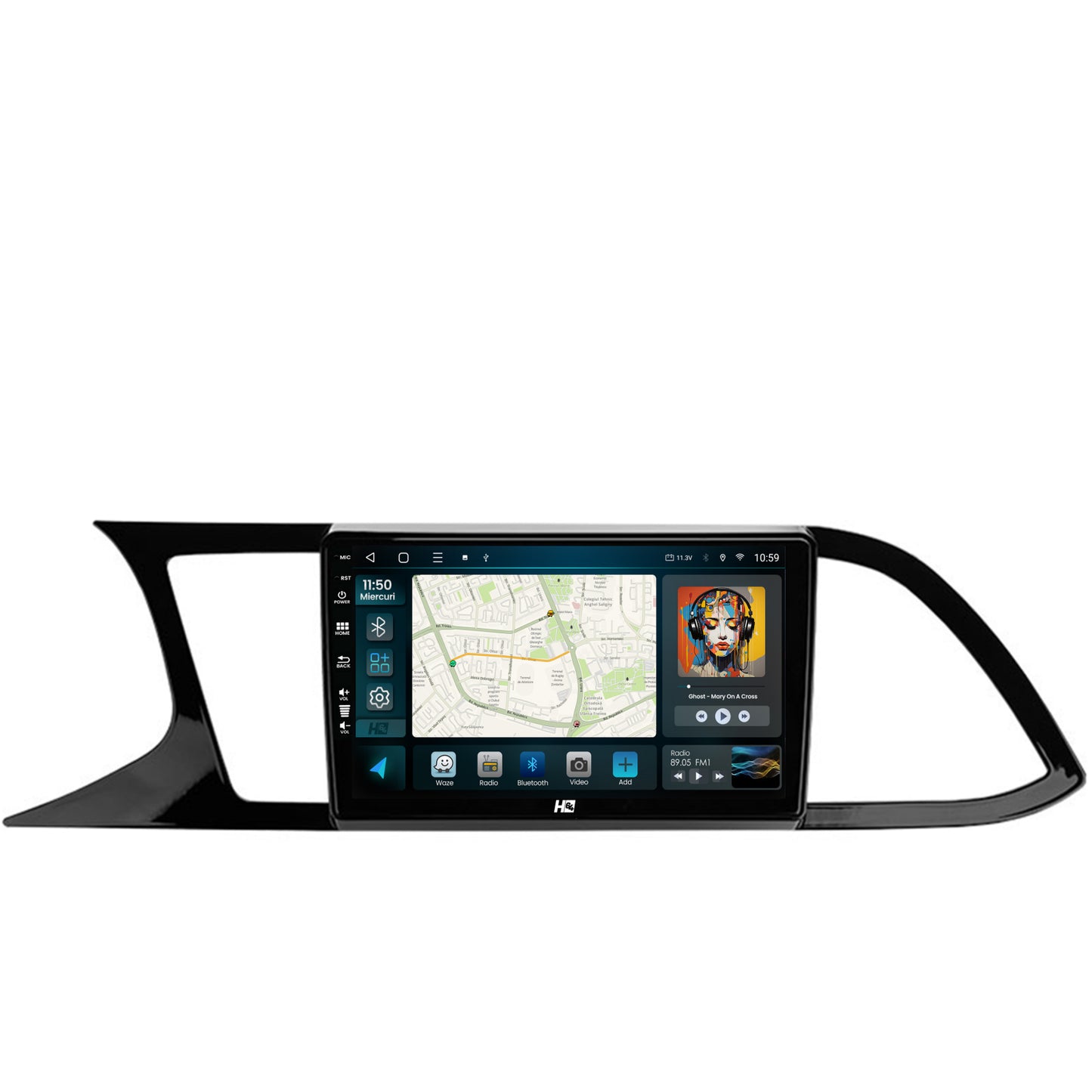 Navigatie HUB64 Seat Leon 3 (2014-2020), 2GB RAM, Android, GPS, Wi-FI, Carplay, Android Auto, USB, Bluetooth, Radio, Waze, Touchscreen, 9 inch