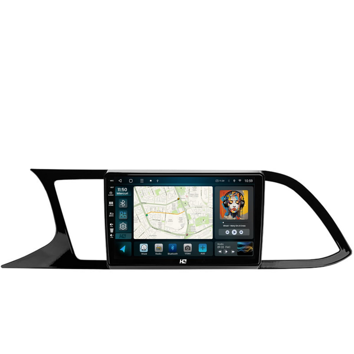 Navigatie HUB64 Seat Leon 3 (2014-2020), 4GB RAM, Android, Octacore, Slot Sim 4G, DSP, GPS, Wi-FI, Carplay, Android Auto, USB, Bluetooth, Waze, Touchscreen, 9 inch