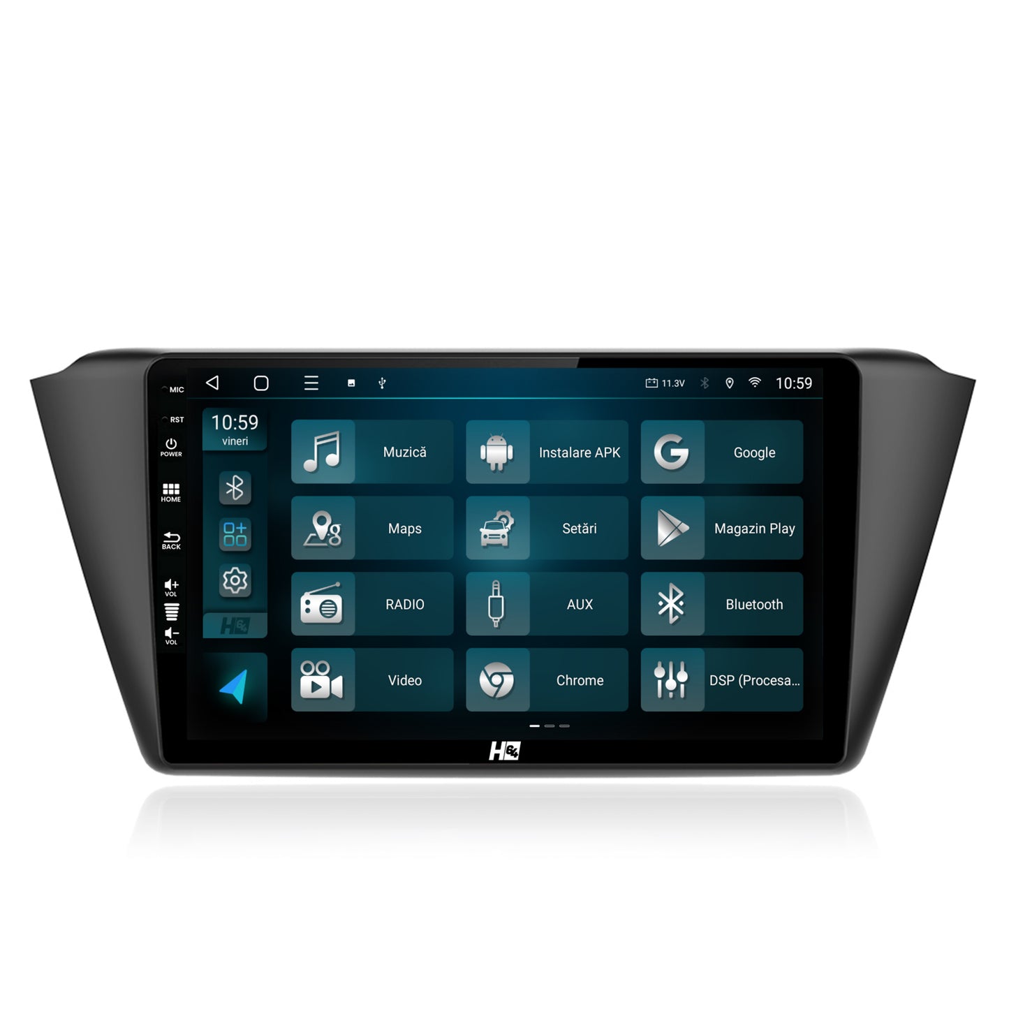 Navigatie HUB64 Skoda Fabia (2015+), 2GB RAM, Android, GPS, Wi-FI, Carplay, Android Auto, USB, Bluetooth, Radio, Waze, Touchscreen, 9 inch