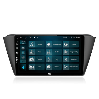 Navigatie HUB64 Skoda Fabia (2015+), 2GB RAM, Android, GPS, Wi-FI, Carplay, Android Auto, USB, Bluetooth, Radio, Waze, Touchscreen, 9 inch