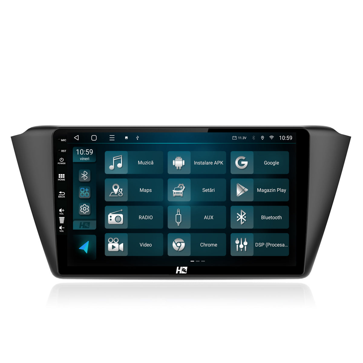 Navigatie HUB64 Skoda Fabia (2015+), 4GB RAM, Android, Quadcore, DSP, GPS, Wi-FI, Carplay, Android Auto, USB, Bluetooth, Waze, Touchscreen, 9 inch