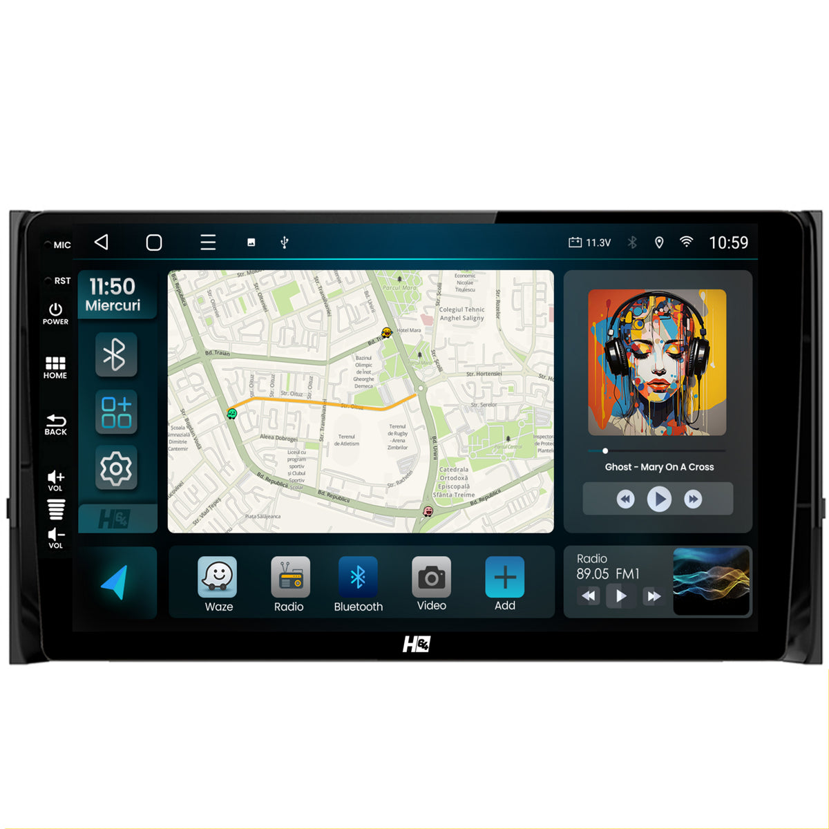 Navigatie HUB64 Skoda Kodiaq, 4GB RAM, Android, Quadcore, DSP, GPS, Wi-FI, Carplay, Android Auto, USB, Bluetooth, Waze, Touchscreen, 10.1 Inch