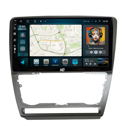 Navigatie HUB64 Skoda Octavia 2, 2GB RAM, Android, GPS, Wi-FI, Carplay, Android Auto, USB, Bluetooth, Radio, Waze, Touchscreen, 10.1 inch