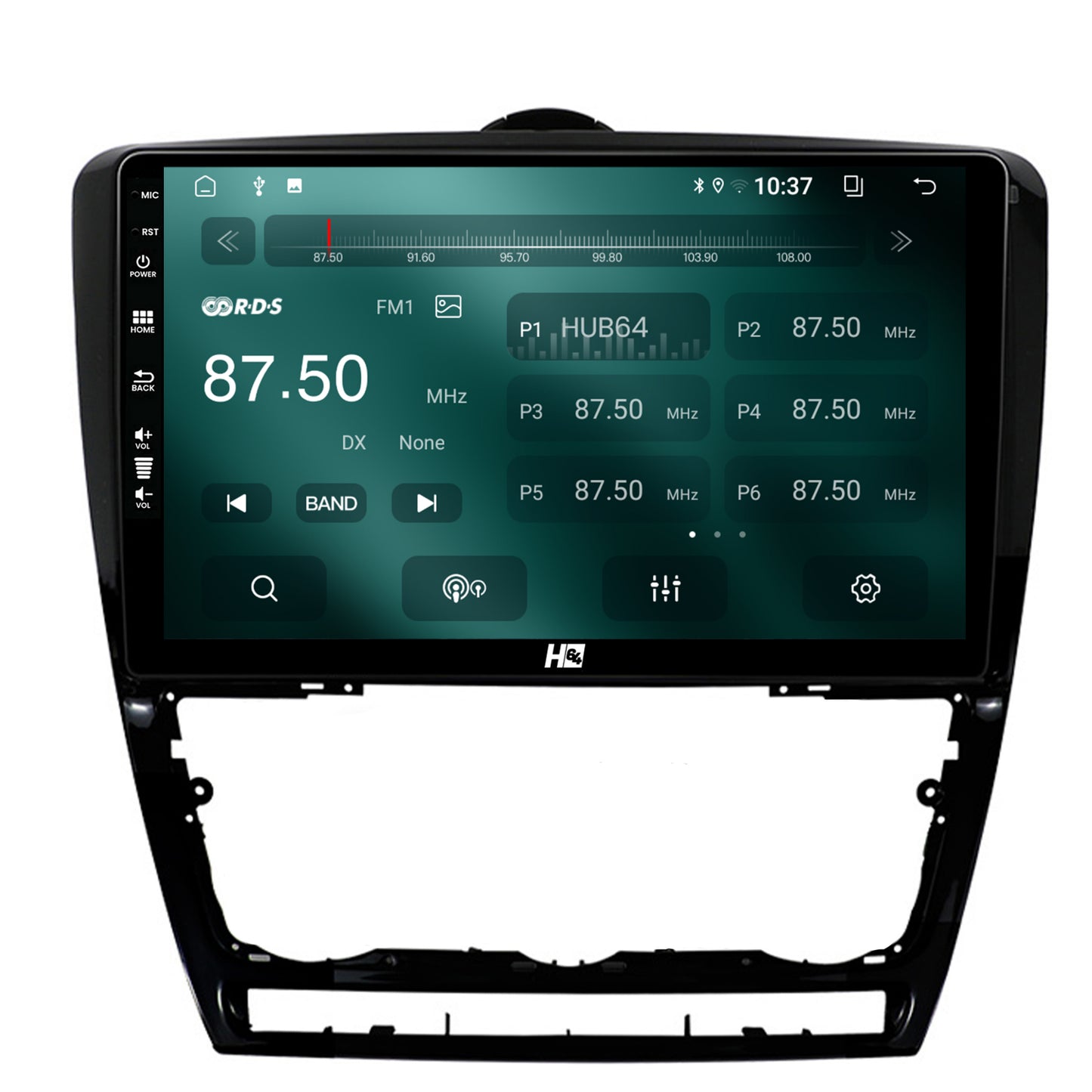 Navigatie HUB64 Skoda Octavia 2, 2GB RAM, Android, GPS, Wi-FI, Carplay, Android Auto, USB, Bluetooth, Radio, Waze, Touchscreen, 10.1 inch
