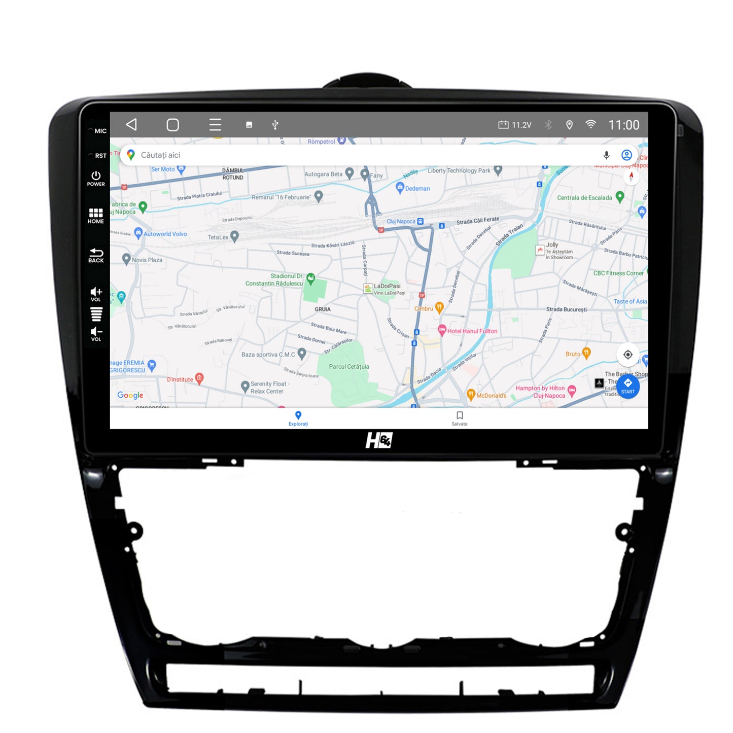 Navigatie HUB64 Skoda Octavia 2, 2GB RAM, Android, GPS, Wi-FI, Carplay, Android Auto, USB, Bluetooth, Radio, Waze, Touchscreen, 10.1 inch