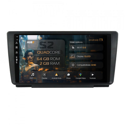 Navigatie HUB64 Skoda Octavia 2, 2GB RAM, Android, GPS, Wi-FI, Carplay, Android Auto, USB, Bluetooth, Radio, Waze, Touchscreen, 9 inch