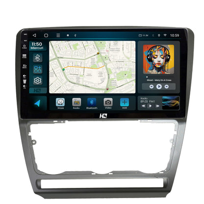 Navigatie HUB64 Skoda Octavia 2, 4GB RAM, Android, Quadcore, DSP, GPS, Wi-FI, Carplay, Android Auto, USB, Bluetooth, Waze, Touchscreen, 10.1 Inch