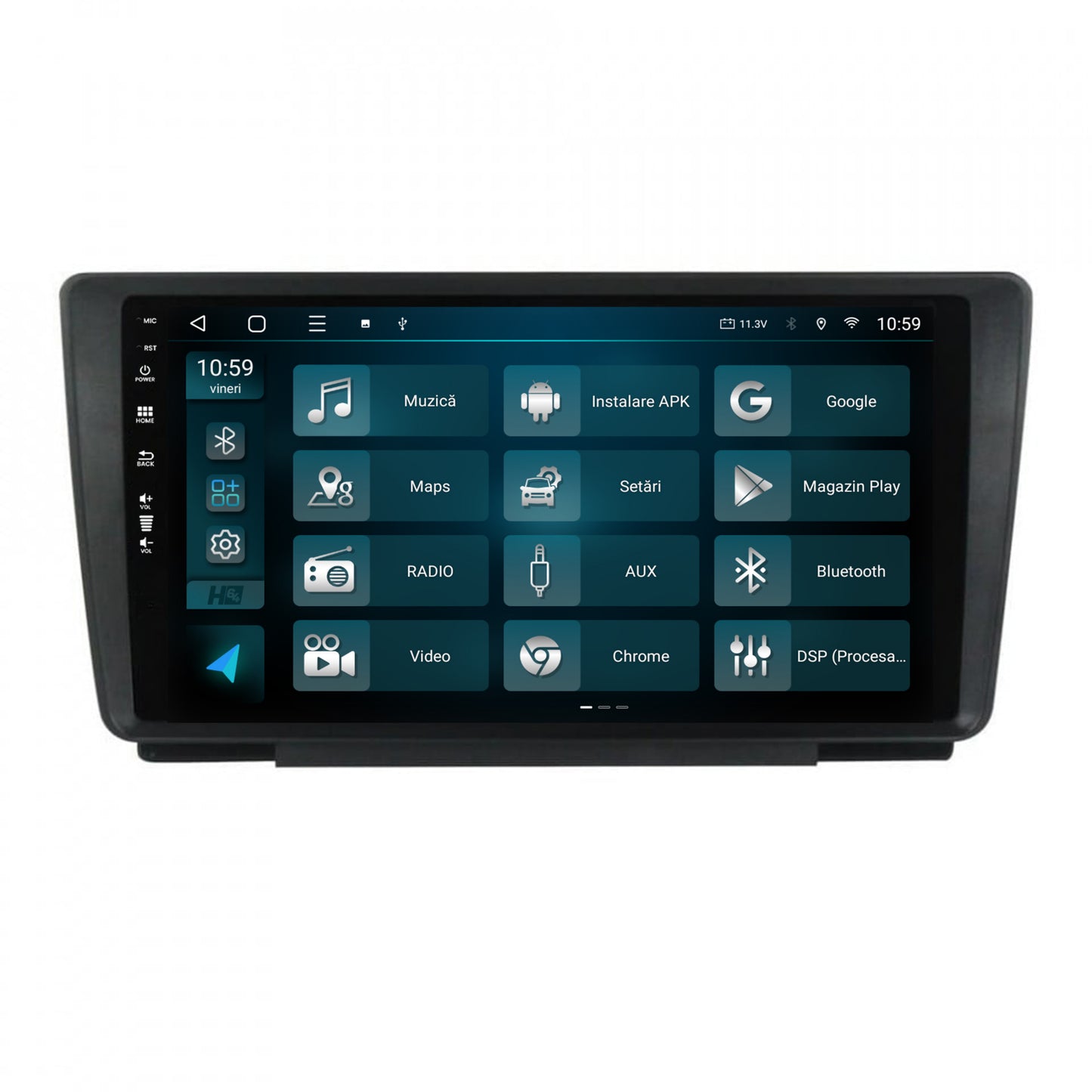 Navigatie HUB64 Skoda Octavia 2, 4GB RAM, Android, Octacore, Slot Sim 4G, DSP, GPS, Wi-FI, Carplay, Android Auto, USB, Bluetooth, Waze, Touchscreen, 9 Inch