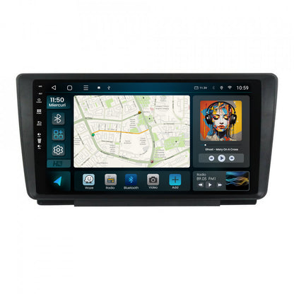 Navigatie HUB64 Skoda Octavia 2, 4GB RAM, Android, Quadcore, DSP, GPS, Wi-FI, Carplay, Android Auto, USB, Bluetooth, Waze, Touchscreen, 9 Inch