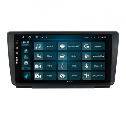 Navigatie HUB64 Skoda Octavia 2, 4GB RAM, Android, Quadcore, DSP, GPS, Wi-FI, Carplay, Android Auto, USB, Bluetooth, Waze, Touchscreen, 9 Inch