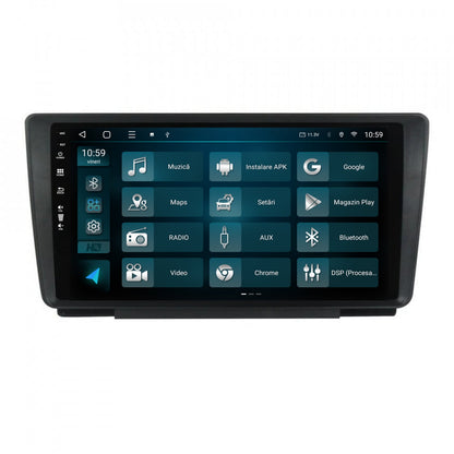 Navigatie HUB64 Skoda Octavia 2, 6GB RAM, Android, Octacore, Slot Sim 4G, DSP, GPS, Wi-FI, Carplay, Android Auto, USB, Bluetooth, Waze, Touchscreen, 9 Inch